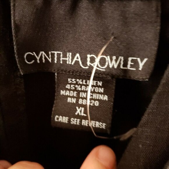 Cynthia Rowley Womens Black Linen Halter Top XL - Picture 5 of 6
